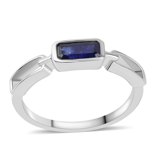 Anillo de Plata con Zafiro Azul Australiano