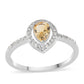 Anillo de Plata con Citrino y Topacio Blanco