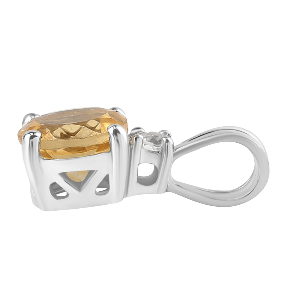 Colgante de Plata con Citrino y Topacio Blanco 2 
