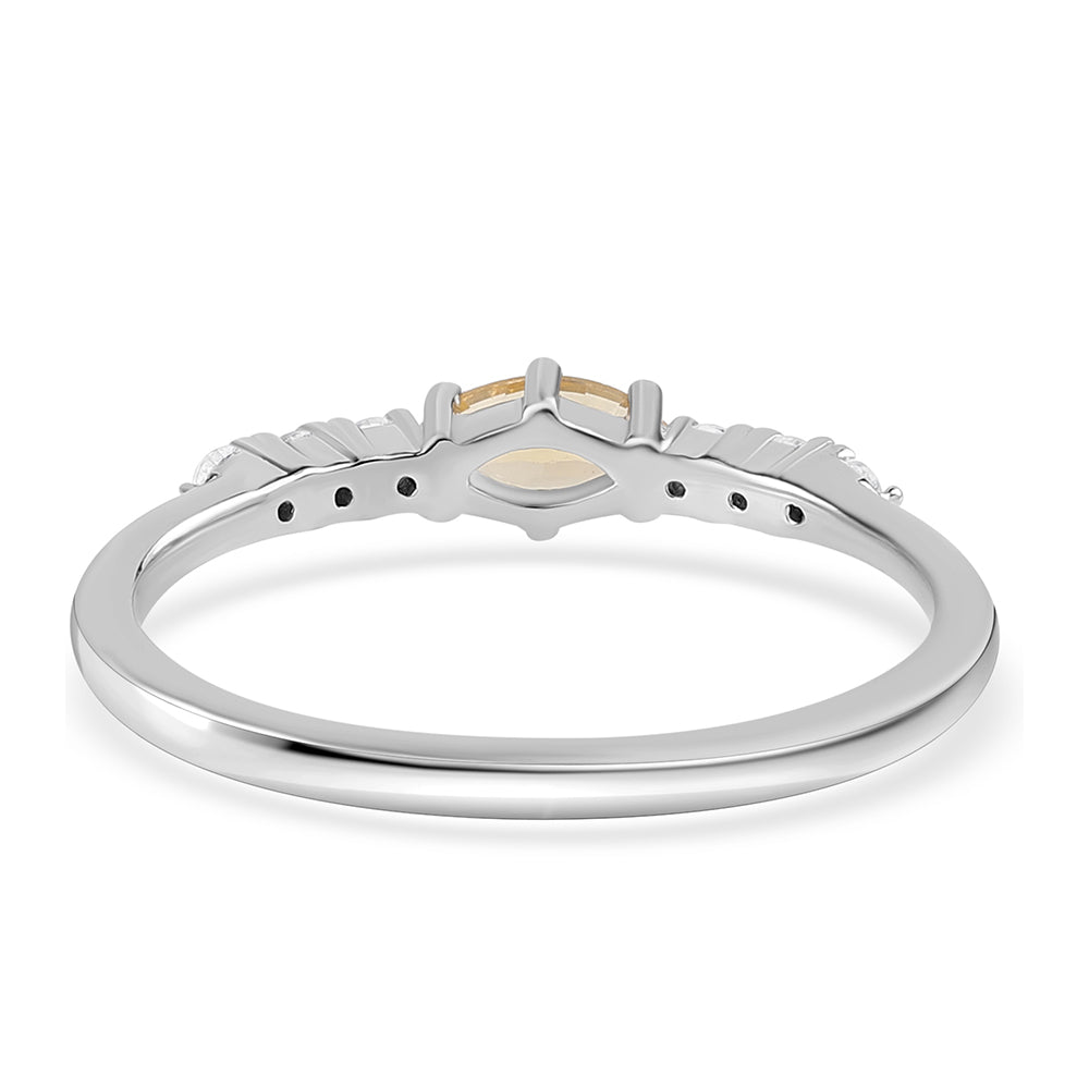Anillo de Plata con Citrino y Topacio Blanco 3 