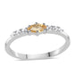 Anillo de Plata con Citrino y Topacio Blanco