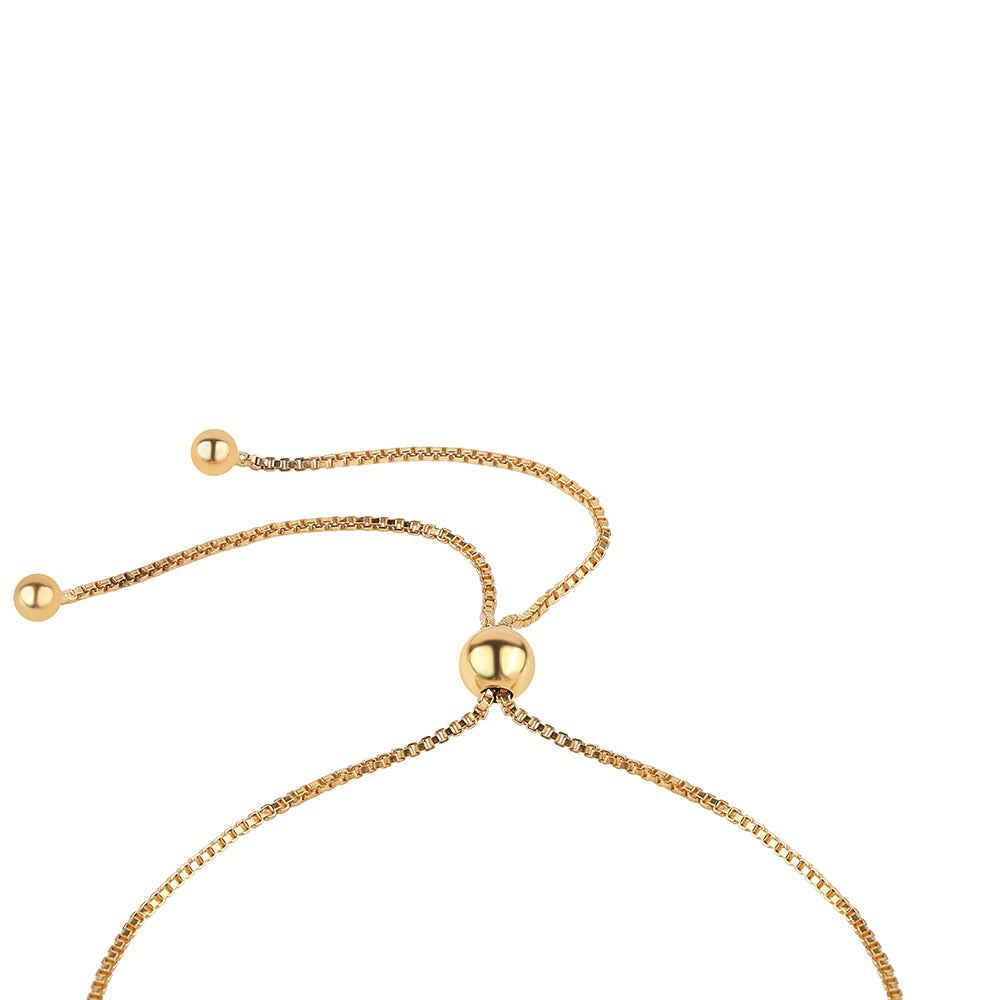 Pulsera de Plata Bañada en Oro con Diamante Verde