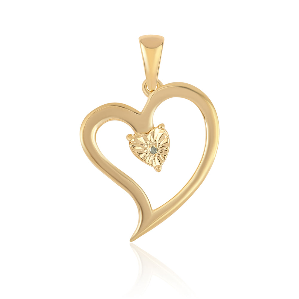Colgante de Plata Bañada en Oro con Diamante Verde 1 