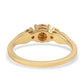 Anillo de Plata Bañada en Oro con Diamante Verde