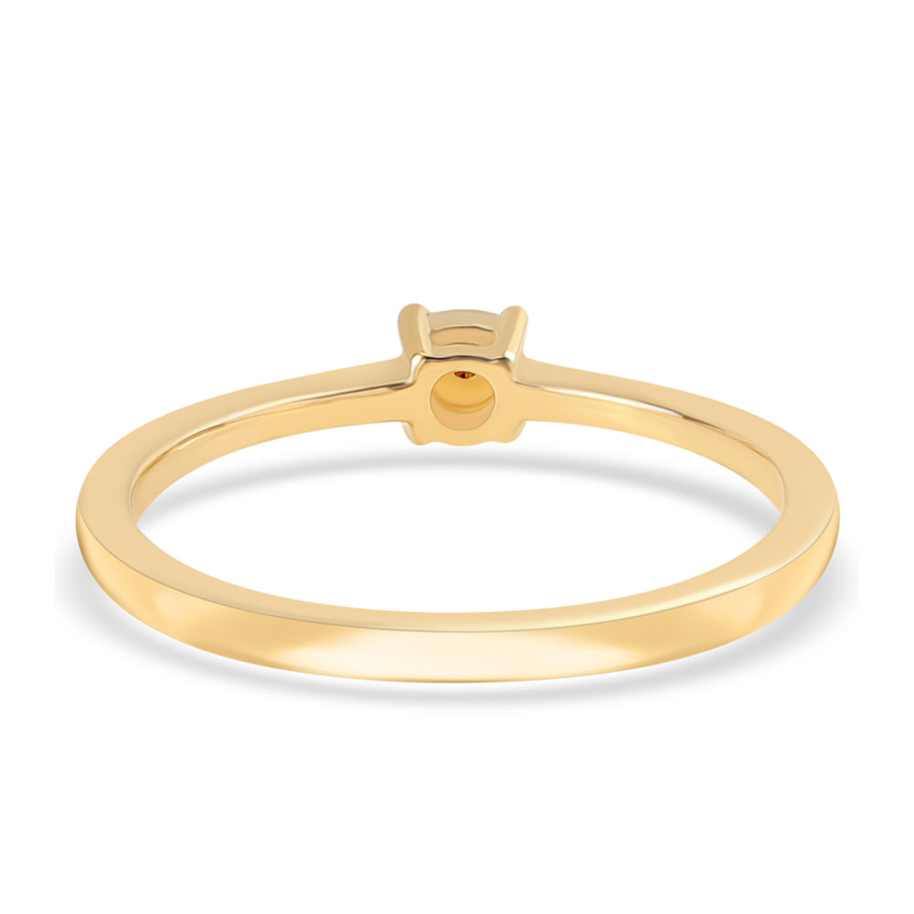 Anillo de Plata Bañada en Oro con Diamante Rojo 3 