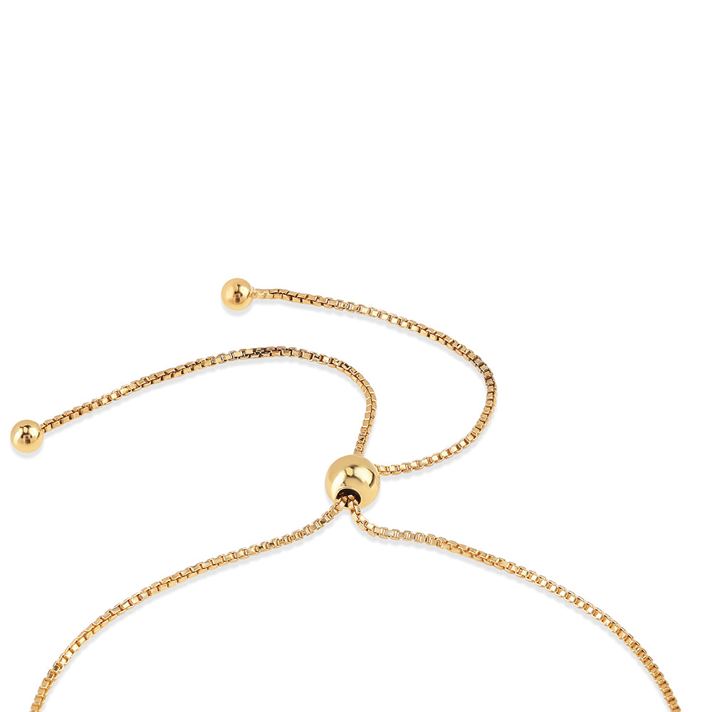 Pulsera de Plata Bañada en Oro con Diamante Rojo y Diamante blanco 2 
