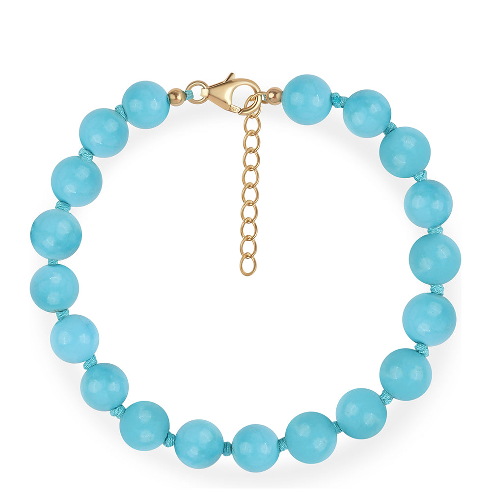 Conjunto de Plata Bañada en Oro con Turquesa Bella Durmiente ( Collar +Pulsera ) 2 