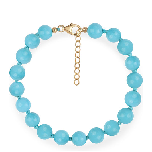 Conjunto de Plata Bañada en Oro con Turquesa Bella Durmiente ( Collar +Pulsera )