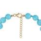 Conjunto de Plata Bañada en Oro con Turquesa Bella Durmiente ( Collar +Pulsera )