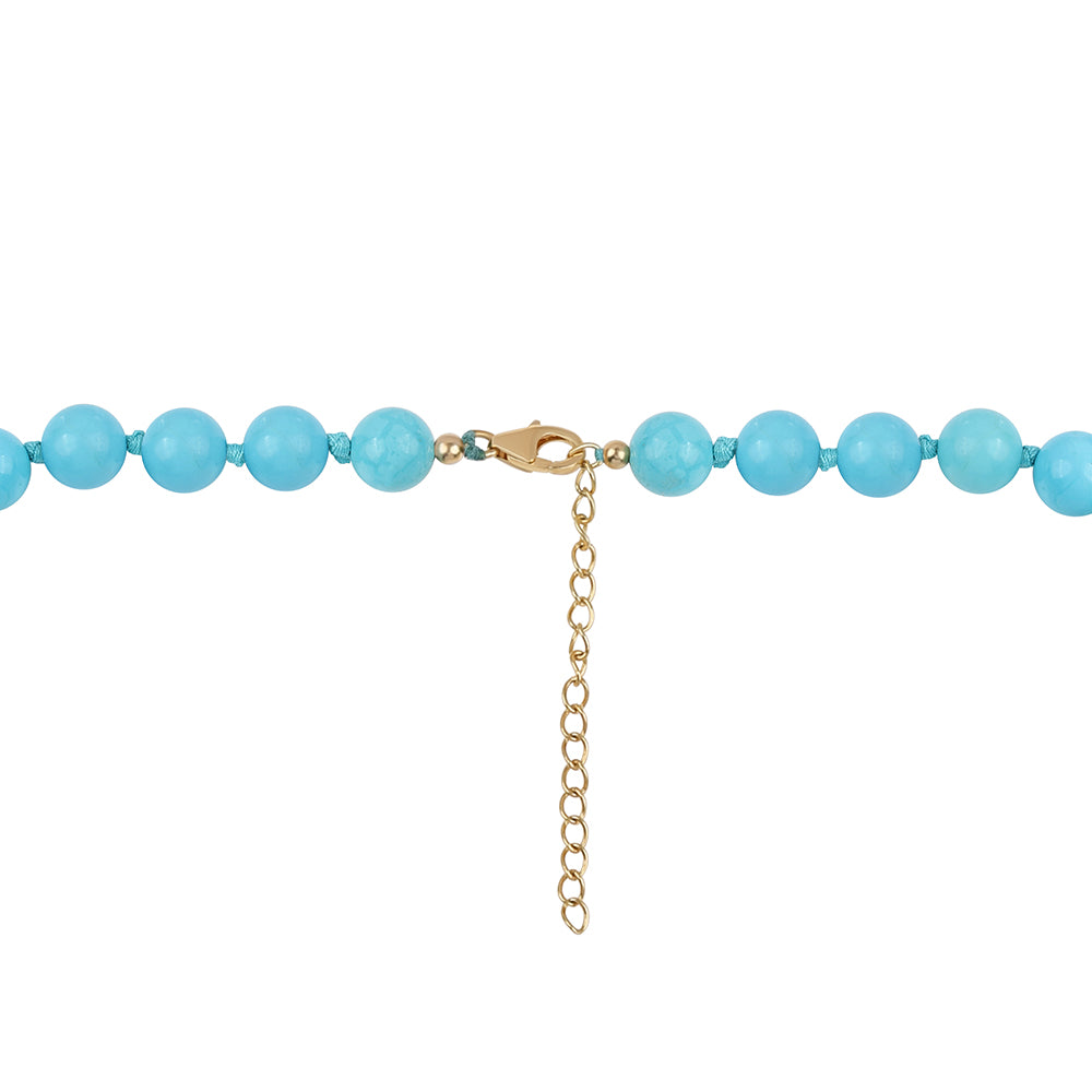 Conjunto de Plata Bañada en Oro con Turquesa Bella Durmiente ( Collar +Pulsera ) 4 
