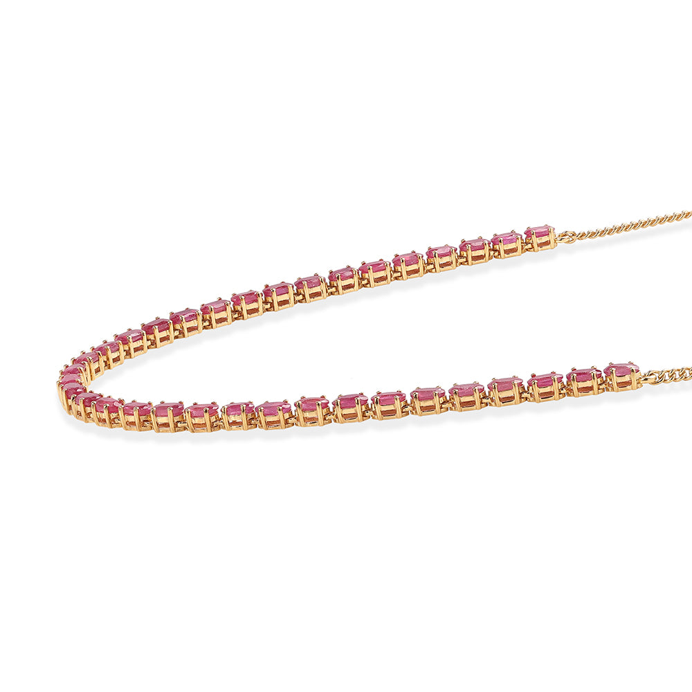 Collar de Plata Bañada en Oro con Rubí de Mozambique 2 
