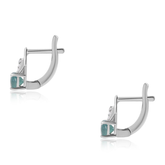 Pendientes de Plata con Grandidierita y Topacio Blanco