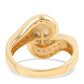 Anillo de Plata Bañada en Oro con Perla blanca de agua dulce y Topacio Blanco