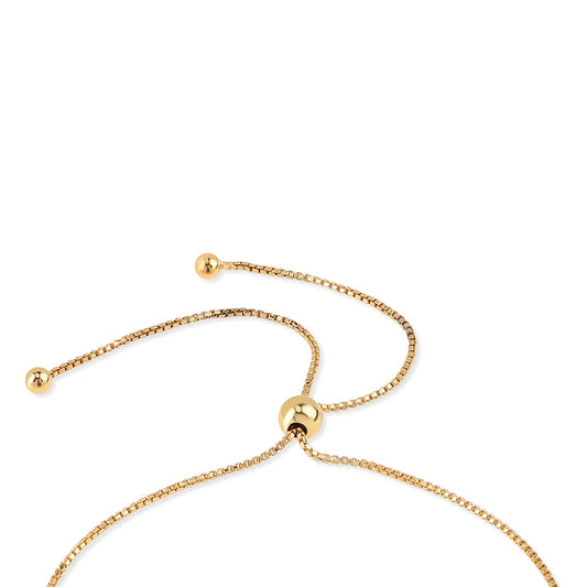 Pulsera de Plata Bañada en Oro con Diamante Azul