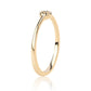 Anillo de Plata Bañada en Oro con Diamante Azul