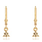 Pendientes de Plata Bañada en Oro con Diamante Azul y Diamante blanco