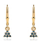 Pendientes de Plata Bañada en Oro con Diamante Azul y Diamante blanco