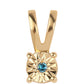 Colgante de Plata Bañada en Oro con Diamante Azul