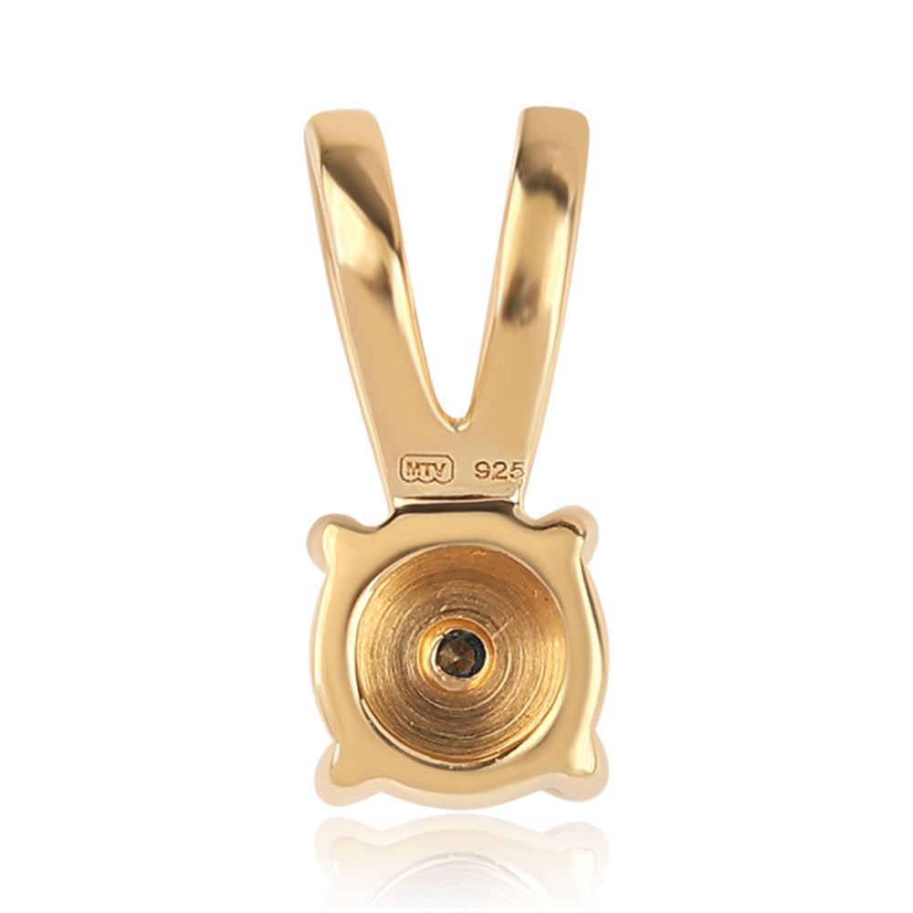 Colgante de Plata Bañada en Oro con Diamante Azul 3 