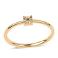 Anillo de Plata Bañada en Oro con Diamante Azul
