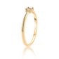 Anillo de Plata Bañada en Oro con Diamante Azul