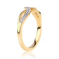 Anillo de Plata Bañada en Oro con Diamante Azul y Topacio Blanco