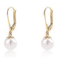 Pendientes de Oro 9K con Perla blanca de agua dulce