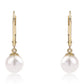 Pendientes de Oro 9K con Perla blanca de agua dulce