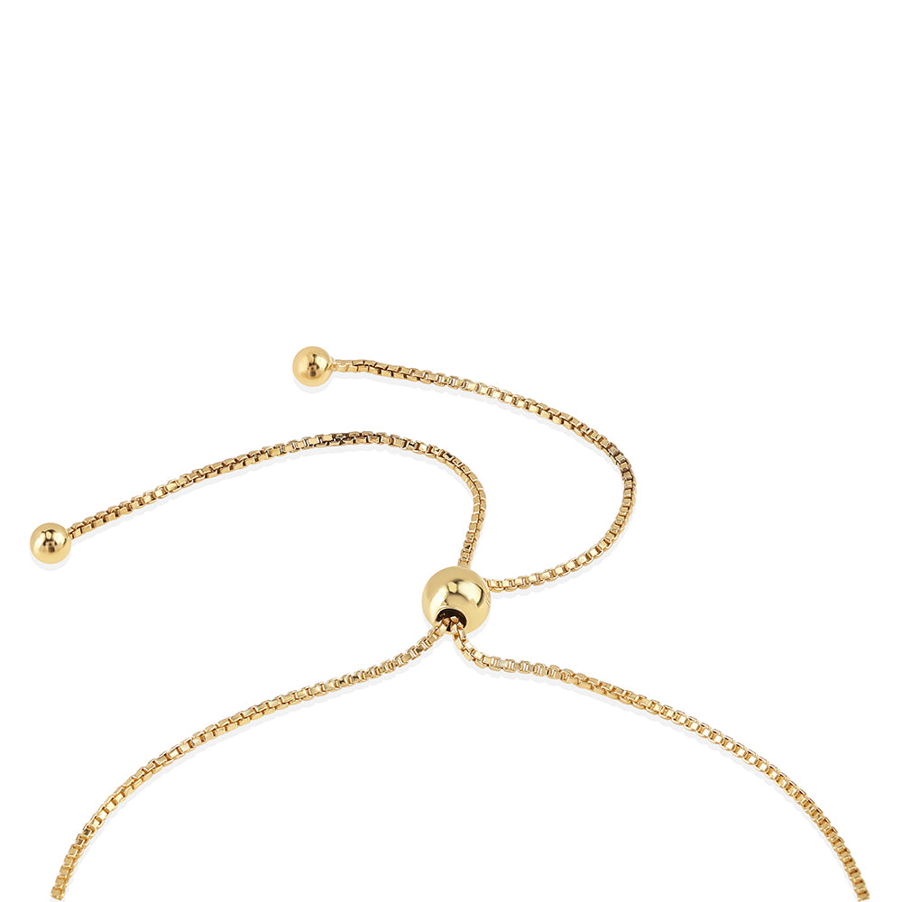 Pulsera de Plata Bañada en Oro con Diamante Azul