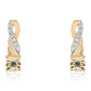 Pendientes de Plata Bañada en Oro con Diamante Azul y Diamante blanco