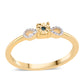 Conjunto de Plata Bañada en Oro con Diamante Azul ( Pendientes +Anillo +Colgante )