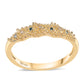 Anillo de Plata Bañada en Oro con Diamante Azul y Diamante blanco