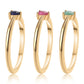 Conjunto de Plata Bañada en Oro con Rubí de Tailandia y Esmeralda de Brasil ( Anillo )
