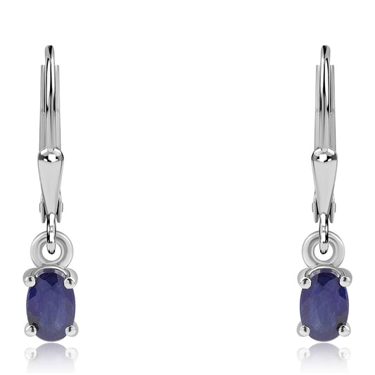 Pendientes de Plata con Zafiro Azul Australiano