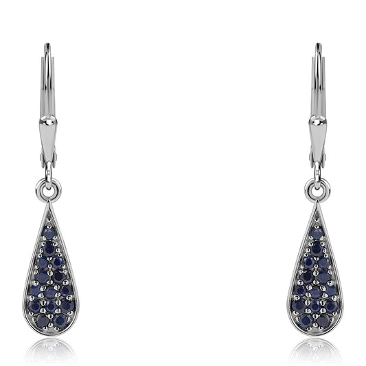 Pendientes de Plata con Zafiro Azul Australiano