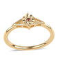 Anillo de Plata Bañada en Oro con Diamante Rojo
