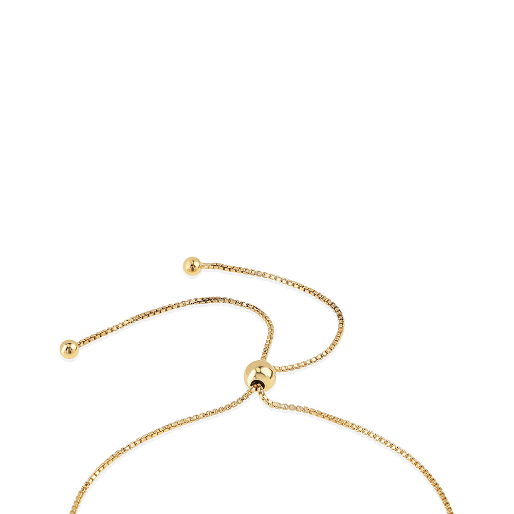Pulsera de Plata Bañada en Oro con Diamante Rojo 2 