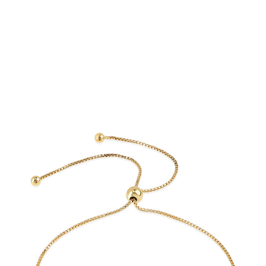 Pulsera de Plata Bañada en Oro con Diamante Rojo