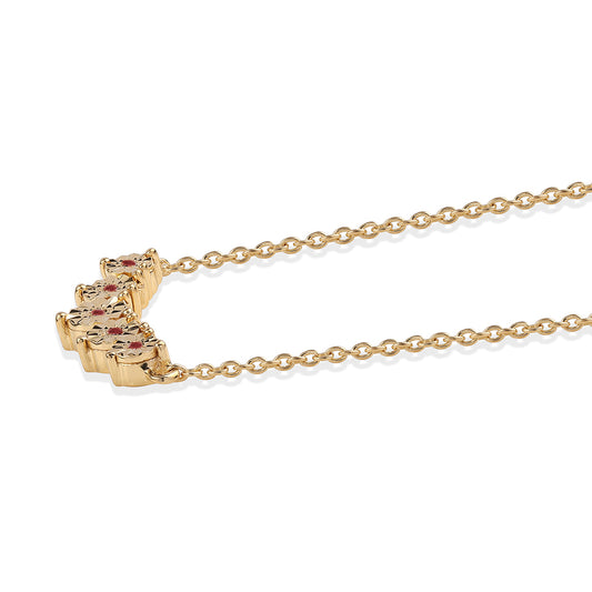 Collar de Plata Bañada en Oro con Diamante blanco