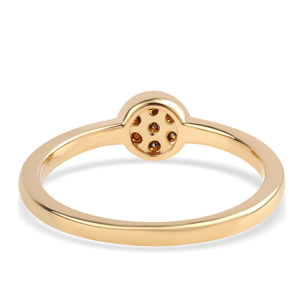 Anillo de Plata Bañada en Oro con Diamante Rojo 2 