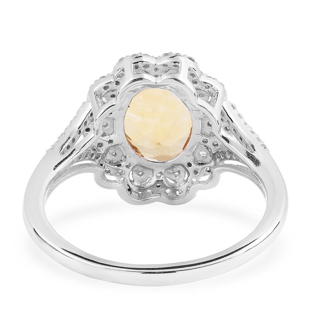Anillo de Plata con AA Citrino de Brasil y Topacio Blanco 3 