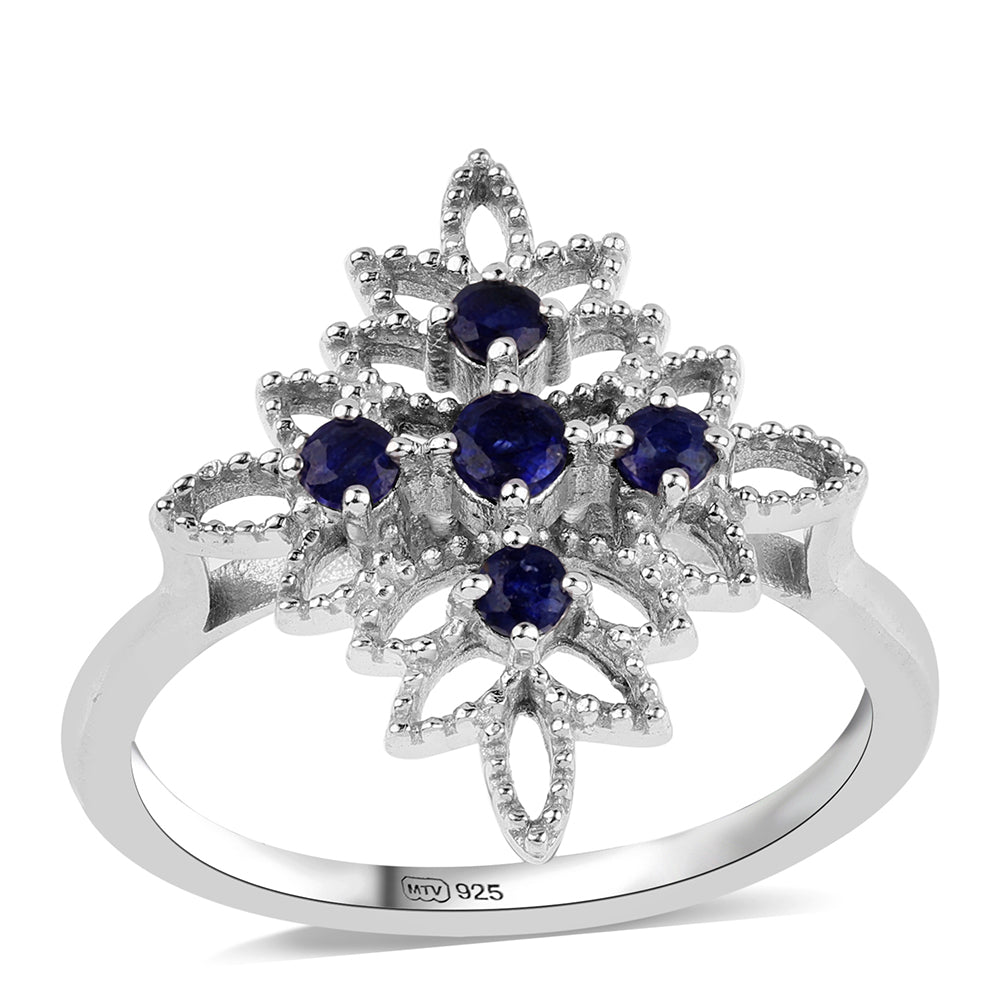 Anillo de Plata con Zafiro Azul Australiano 1 