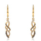 Pendientes de Plata Bañada en Oro con Diamante Negro y Diamante blanco