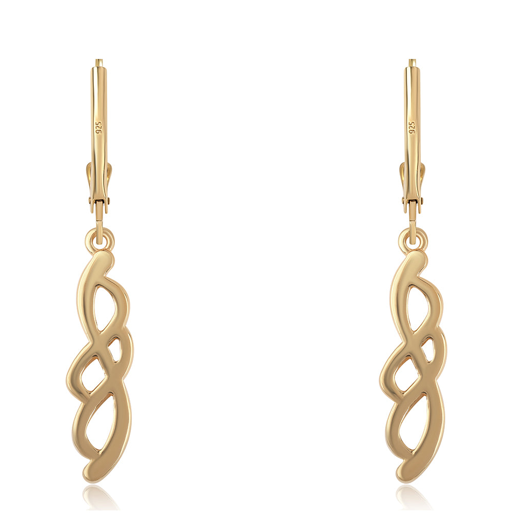 Pendientes de Plata Bañada en Oro con Diamante Negro y Diamante blanco