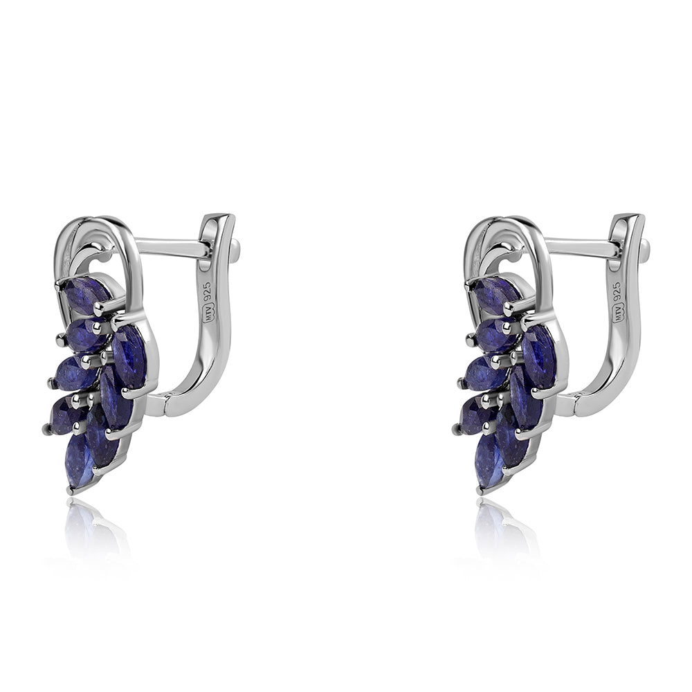 Pendientes de Plata con Zafiro Azul Australiano