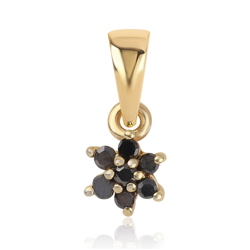 Colgante de Plata Bañada en Oro con Diamante Negro 1 