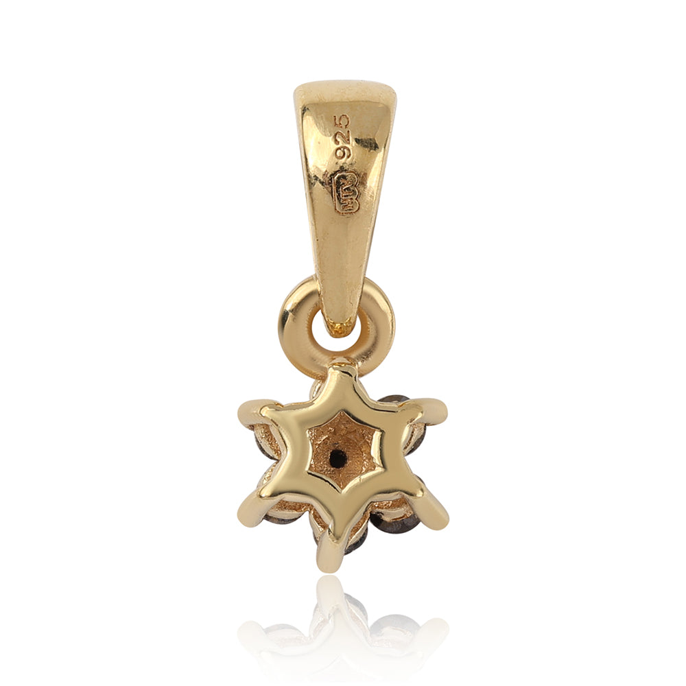 Colgante de Plata Bañada en Oro con Diamante Negro 3 