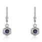 Pendientes de Plata con Zafiro Azul Australiano y Topacio Blanco