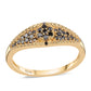 Anillo de Plata Bañada en Oro con Diamante Negro