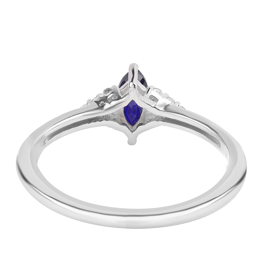 Anillo de Plata con Zafiro Azul Australiano y Topacio Blanco 2 